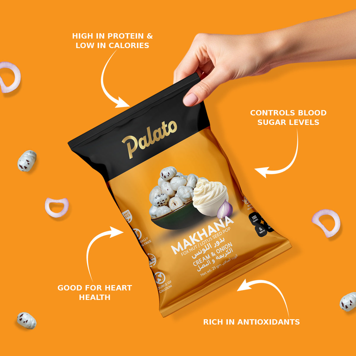 Roasted  Makhana-Cream & Onion Flavor 25g