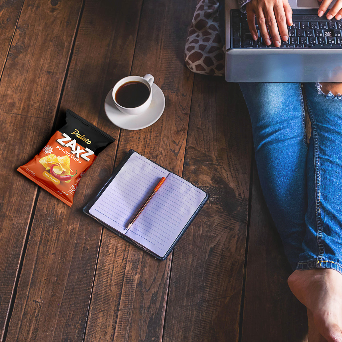 Zaxz No Palm Oil Kettle Cooked Potato Chips-Mild Chilli Flavor 100g