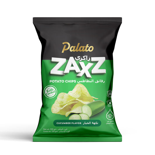 Zaxz No Palm Oil Kettle Cooked Potato Chips-Cucumber Flavor 100g